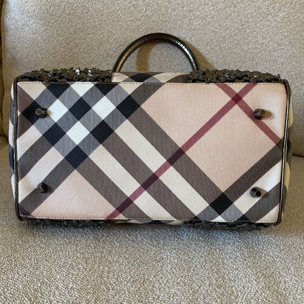 Burberry Supernova Check Studded Stars Small Chester Bowling Bag - Picture 6 of 10